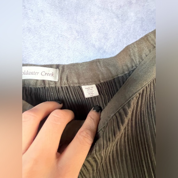 ColdWater Creek Pleated Green Skirt Size 2X CottageCore Peasant - Picture 2 of 4